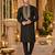 Black Silk Blend Embroidered Work Straight Kurta