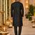 Black Silk Blend Embroidered Work Straight Kurta