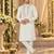 White Silk Blend Embroidered Work Straight Kurta