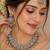 Champion mehandi-plated agate stone necklace set with earrings & maang tikka