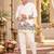 White Silk Blend Woven Work Straight Kurta
