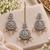 Champion mehandi-plated agate stone necklace set with earrings & maang tikka