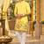 Yellow Cotton Silk Woven Work Straight Kurta