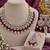 Magenta mehandi-plated agate stone necklace set with earrings & maang tikka