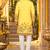 Yellow Cotton Silk Woven Work Straight Kurta