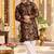 Black Silk Blend Woven Work Straight Kurta
