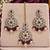 Magenta mehandi-plated agate stone necklace set with earrings & maang tikka