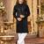 Black Viscose Woven Work Straight Kurta