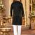 Black Viscose Woven Work Straight Kurta