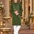 Green Viscose Woven Work Straight Kurta