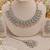 Pink pista mehandi-plated agate stone necklace set with earrings & maang tikka
