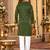 Green Viscose Woven Work Straight Kurta