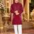 Maroon Viscose Woven Work Straight Kurta