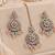 Pink pista mehandi-plated agate stone necklace set with earrings & maang tikka