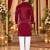 Maroon Viscose Woven Work Straight Kurta