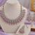 Purple mehandi-plated agate stone necklace set with earrings & maang tikka