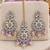 Purple mehandi-plated agate stone necklace set with earrings & maang tikka