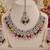 Multi mehandi-plated agate stone necklace set with earrings & maang tikka