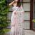 neera pure linen with hand printed lotuses, kutdana handwork and hand embroidery