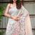 neera pure linen with hand printed lotuses, kutdana handwork and hand embroidery