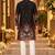 Black Cotton Woven Work Straight Kurta