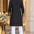 Black Silk Blend Woven Work Straight Kurta