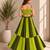 Parrot Green Cowrie Kodi Work Roman Silk Traditional Chaniya Choli