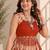 Rust Orange Off White Cowrie Kodi Work Roman Silk Traditional Chaniya Choli