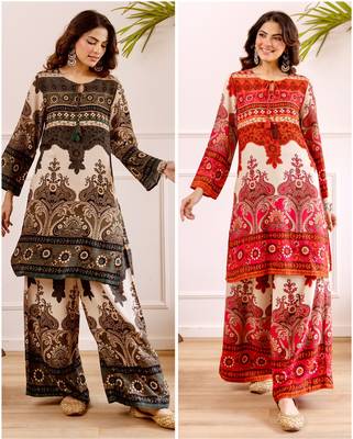 Women Ethnic Motifs Printed Regular Kurta with Palazzos 5