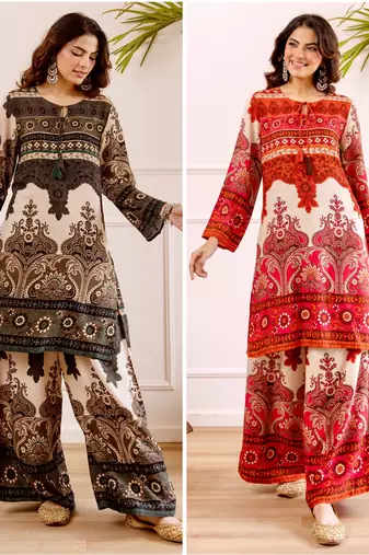 Women Ethnic Motifs Printed Regular Kurta with Palazzos