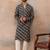 Men's blue viscose rayon printed leheriya kurta with trousers – trendy festive & wedding wear
