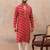 Men's pink viscose rayon printed leheriya kurta with trousers – trendy festive & wedding wear