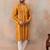 Men's yellow viscose rayon printed bandhani kurta with trousers – trendy festive & wedding wear