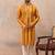 Men's yellow viscose rayon printed bandhani kurta with trousers – trendy festive & wedding wear