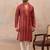 Men's maroon viscose rayon printed bandhani kurta with trousers – trendy festive & wedding wear