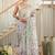 kusumita linen saree with hand painted flowers. sequence work over them. blouse fabric given inside the saree.