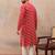 Men's pink viscose rayon printed leheriya kurta stylish festive ethnic wear