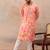 Men's pink viscose rayon printed leheriya kurta stylish festive ethnic wear
