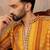 Men's yellow viscose rayon printed bandhani kurta stylish festive ethnic wear