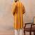Men's yellow viscose rayon printed bandhani kurta stylish festive ethnic wear