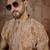 Men's beige silk blend printed design floral kurta with trousers – trendy festive & wedding wear