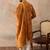 Men's mustard silk blend printed ethnic motifs kurta, trouser & dupatta set     trendy festive & wedding wear