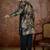 Men's black velvet printed design floral kurta with trousers – trendy festive & wedding wear