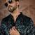 Men's black velvet printed design ethnic motifs kurta with trousers – trendy festive & wedding wear