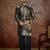 Men's black velvet printed design floral kurta with trousers – trendy festive & wedding wear