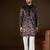 Men's black velvet printed design ethnic motifs kurta with trousers – trendy festive & wedding wear