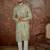 Men's green silk blend printed design ethnic motifs kurta with trousers – trendy festive & wedding wear