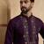 Men's violet silk blend embroidered design solid kurta with trousers – trendy festive & wedding wear