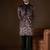 Men's black velvet printed design ethnic motifs kurta with trousers trendy festive & wedding wear