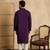 Men's violet silk blend embroidered design solid kurta with trousers – trendy festive & wedding wear